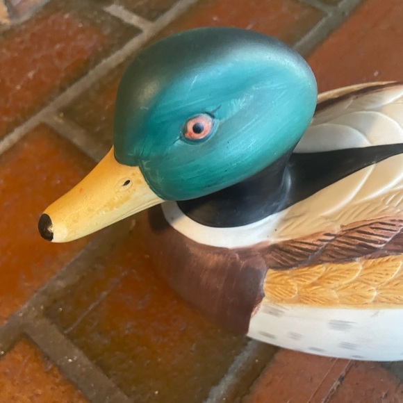 Duck Decoy Or Table Figurine Vintage Ceramic Nice Realistic Painted - Picture 7 of 9